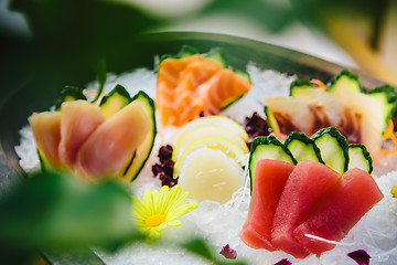 Image showing various kind of fresh raw sashimi