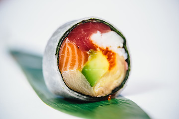 Image showing traditional fresh japanese sushi rolls