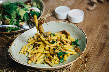 Image showing pasta penne with mushrooms