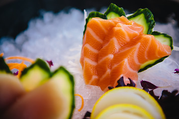 Image showing various kind of fresh raw sashimi