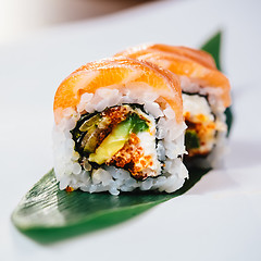 Image showing traditional fresh japanese sushi rolls