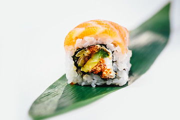 Image showing traditional fresh japanese sushi rolls