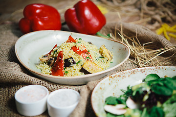Image showing Quinoa Salad with tomatoes, corn and beans