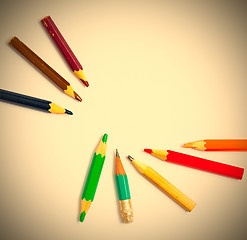 Image showing several vintage pencils