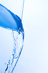 Image showing Cool Water Pouring from a Transparent Glass Cup