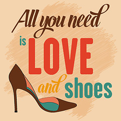 Image showing Quote Typographic Background about shoes