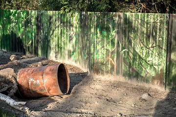 Image showing Rusty metal pipes closeup