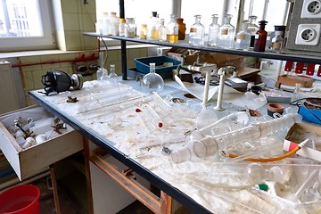 Image showing Laboratory with a lot of bottles