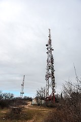 Image showing tall telecommunication tower 