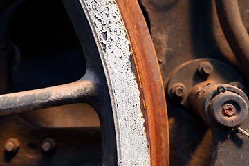 Image showing Industrial worn metal closeup photo