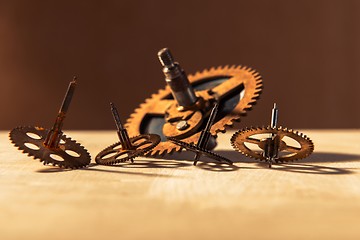 Image showing Old gears on table