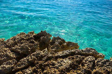 Image showing Beach with rocks and clean water