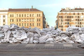 Image showing White sandbags 