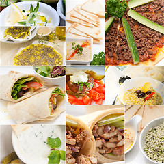 Image showing Arab middle eastern food collage 