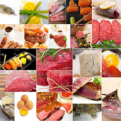 Image showing high protein food collection collage