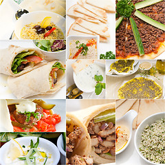 Image showing Arab middle eastern food collage 