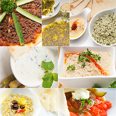 Image showing Arab middle eastern food collage 