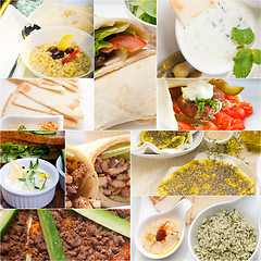 Image showing Arab middle eastern food collage 