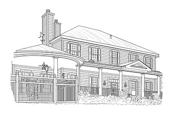 Image showing Custom Black House Drawing on White