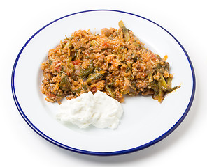 Image showing Turkish mince and spinach