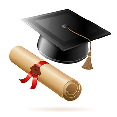 Image showing Graduation Cap and Diploma