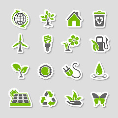 Image showing Environment Icons Sticker Set