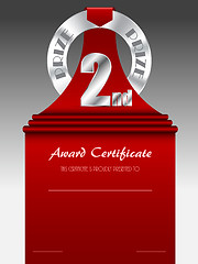 Image showing Second place silver prize award certificate