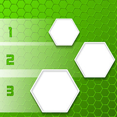 Image showing Cool green infographic design with hexagons