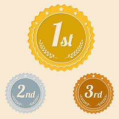 Image showing Various awards flat icons