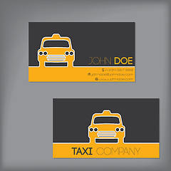 Image showing Taxi business card with cab silhouette