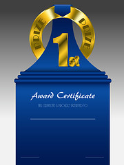 Image showing First place gold prize award certificate