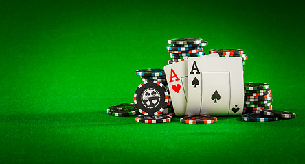 Image showing chips and two aces