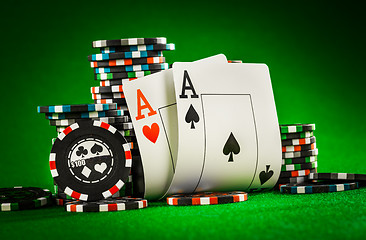 Image showing chips and two aces