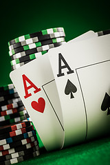 Image showing chips and two aces