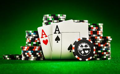 Image showing chips and two aces