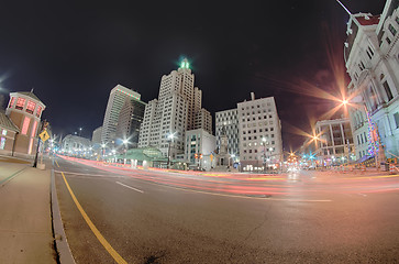 Image showing skyline of providence rhode island skyline through a fisheye len