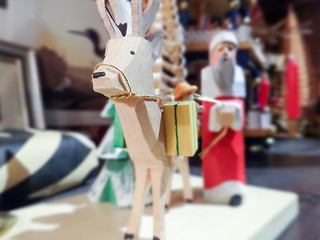 Image showing handcrafted caribou rein deer and santa 