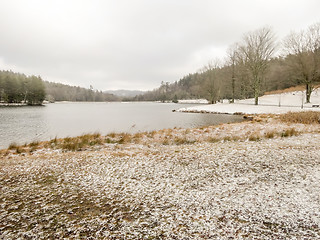 Image showing Winter, snow scene lake