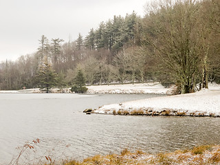 Image showing Winter, snow scene lake