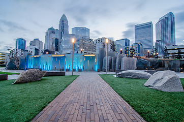 Image showing early morning over charlotte nc near romare bearden park 