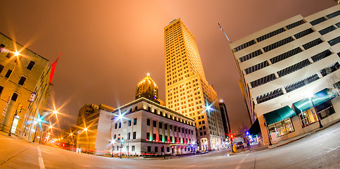 Image showing tulsa city skyline seen at night