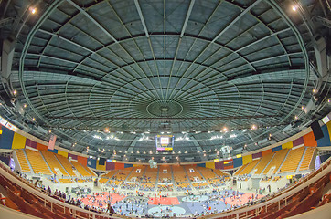 Image showing general view of an enclosed arena stadium with asport event