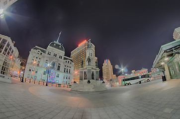 Image showing skyline of providence rhode island skyline through a fisheye len