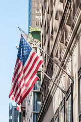 Image showing american flag on a historic building