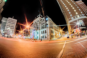 Image showing skyline of providence rhode island skyline through a fisheye len