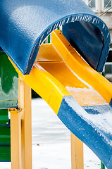 Image showing snow and ice covered playground