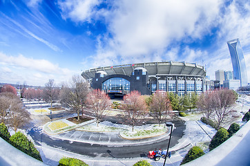 Image showing snow and ice covered city and streets of charlotte nc usa