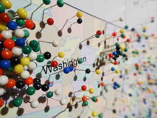 Image showing washington state pins on a map