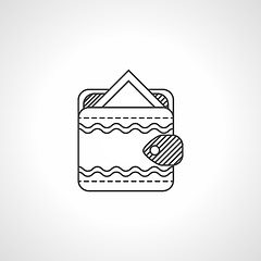 Image showing Black line vector icon for wallet with card