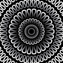 Image showing Vector background. Radial pattern on a black background